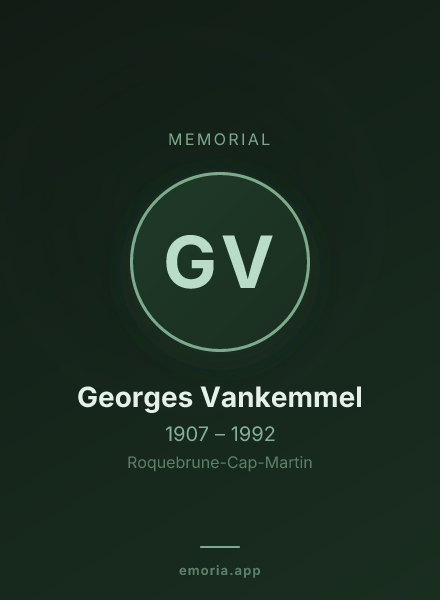 Memorial portrait of Georges Vankemmel