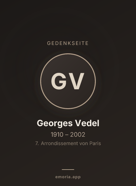 Gedenkportrait von Georges Vedel