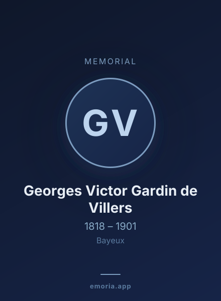Memorial portrait of Georges Victor Gardin de Villers