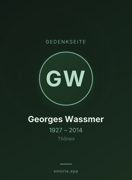 Gedenkportrait von Georges Wassmer