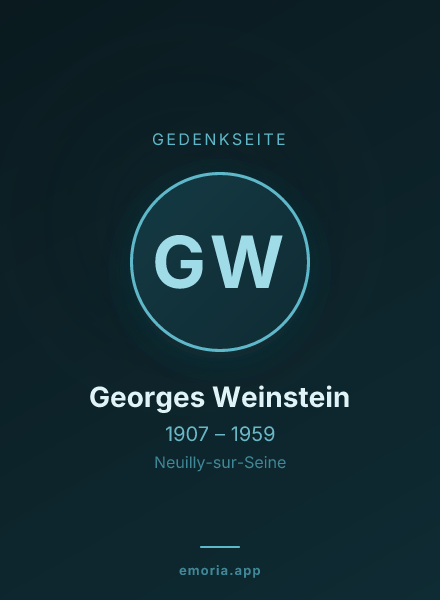 Gedenkportrait von Georges Weinstein