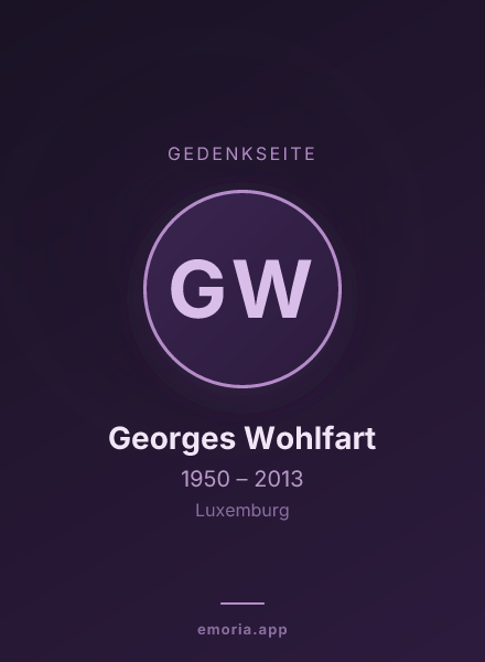 Gedenkportrait von Georges Wohlfart
