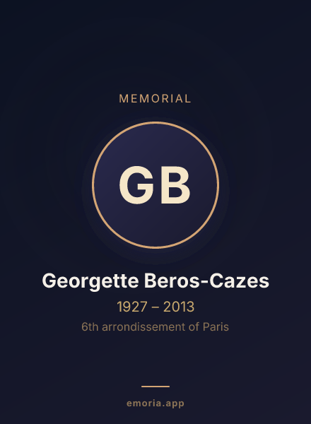 Memorial portrait of Georgette Beros-Cazes