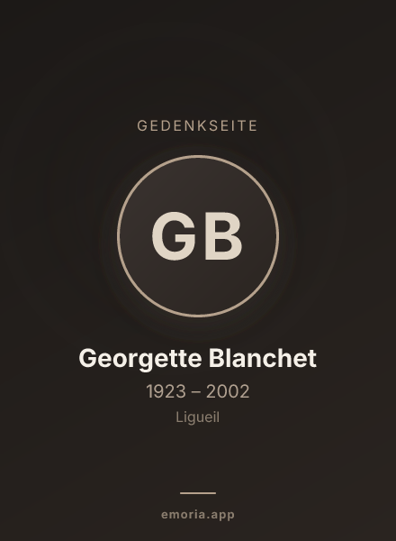 Gedenkportrait von Georgette Blanchet