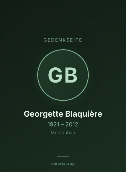 Gedenkportrait von Georgette Blaquière