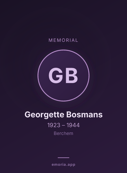 Memorial portrait of Georgette Bosmans