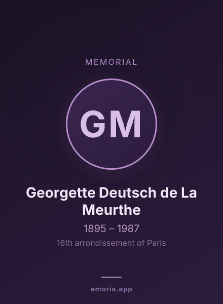 Memorial portrait of Georgette Deutsch de La Meurthe