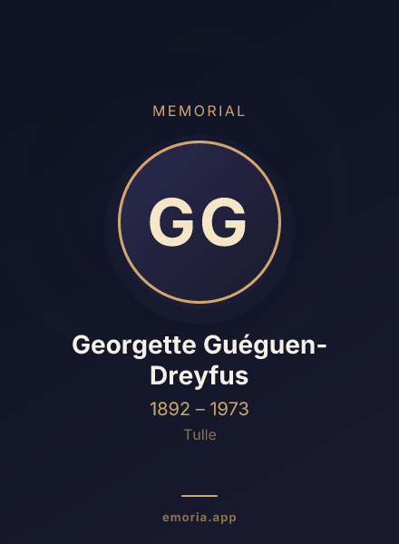 Memorial portrait of Georgette Guéguen-Dreyfus