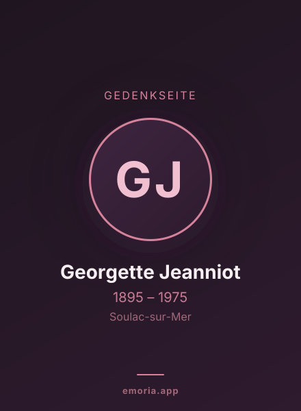 Gedenkportrait von Georgette Jeanniot