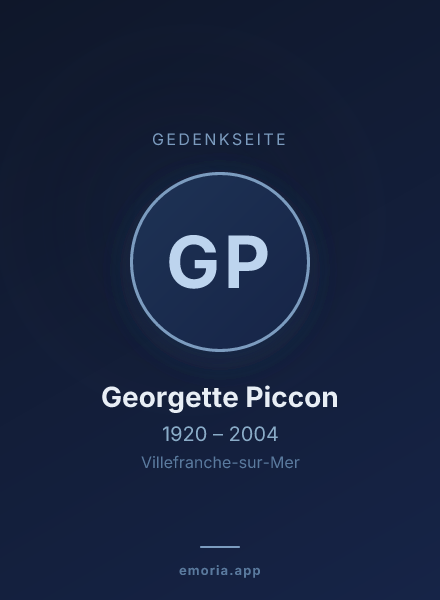 Gedenkportrait von Georgette Piccon