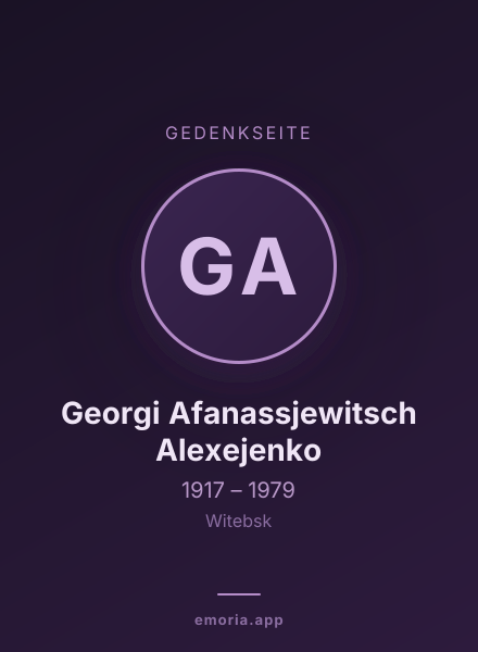 Gedenkportrait von Georgi Afanassjewitsch Alexejenko