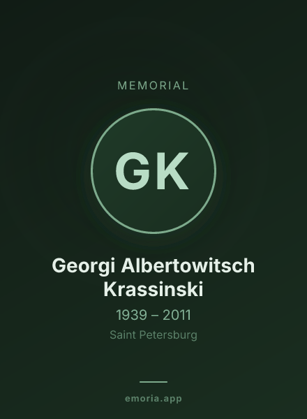 Memorial portrait of Georgi Albertowitsch Krassinski