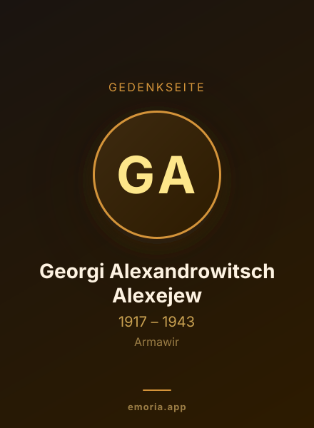Gedenkportrait von Georgi Alexandrowitsch Alexejew