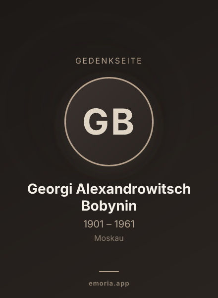 Gedenkportrait von Georgi Alexandrowitsch Bobynin