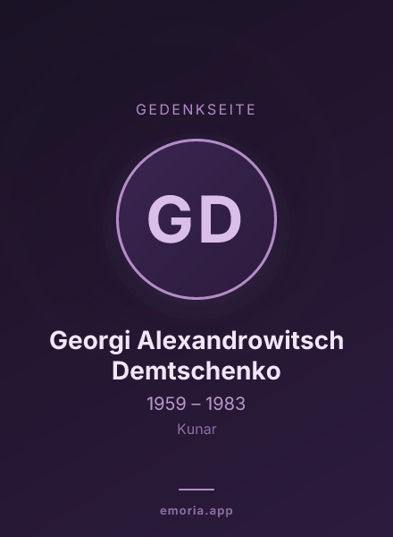 Gedenkportrait von Georgi Alexandrowitsch Demtschenko