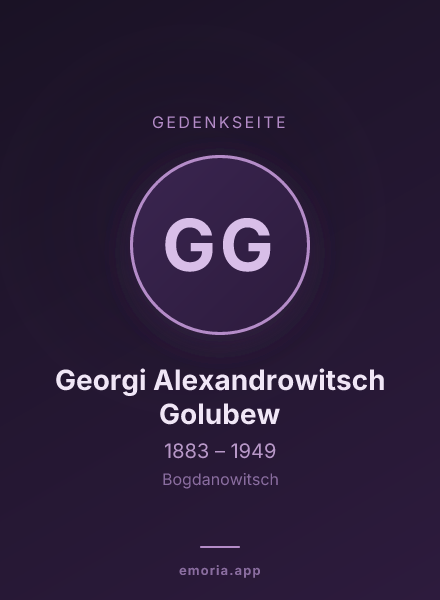 Gedenkportrait von Georgi Alexandrowitsch Golubew