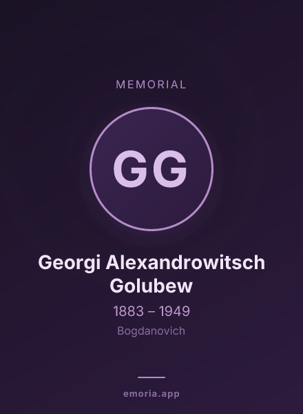 Memorial portrait of Georgi Alexandrowitsch Golubew