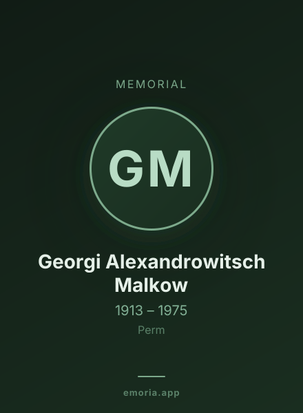 Memorial portrait of Georgi Alexandrowitsch Malkow