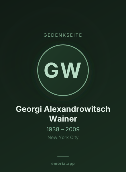 Gedenkportrait von Georgi Alexandrowitsch Wainer