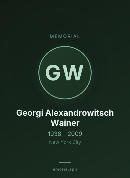 Memorial portrait of Georgi Alexandrowitsch Wainer