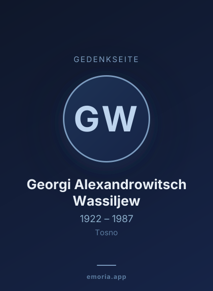Gedenkportrait von Georgi Alexandrowitsch Wassiljew