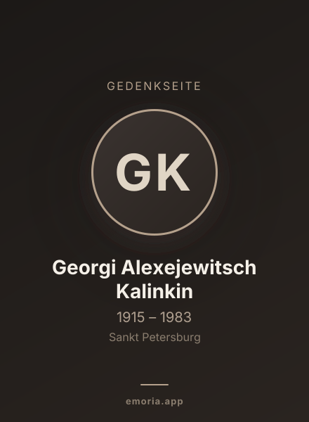 Gedenkportrait von Georgi Alexejewitsch Kalinkin