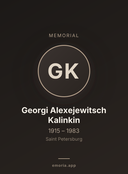 Memorial portrait of Georgi Alexejewitsch Kalinkin