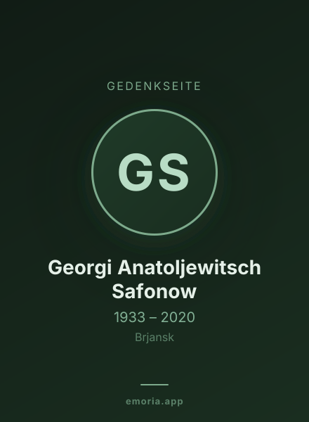 Gedenkportrait von Georgi Anatoljewitsch Safonow