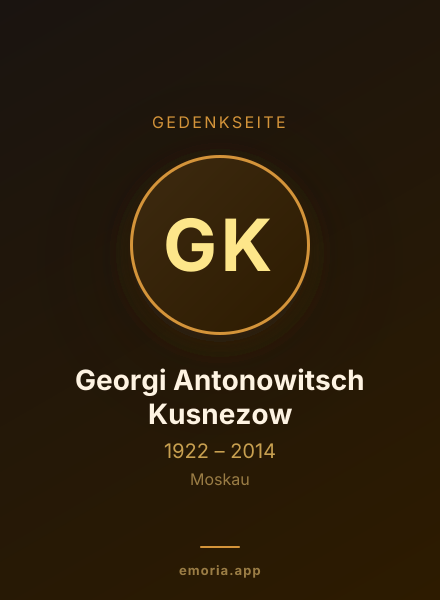 Gedenkportrait von Georgi Antonowitsch Kusnezow