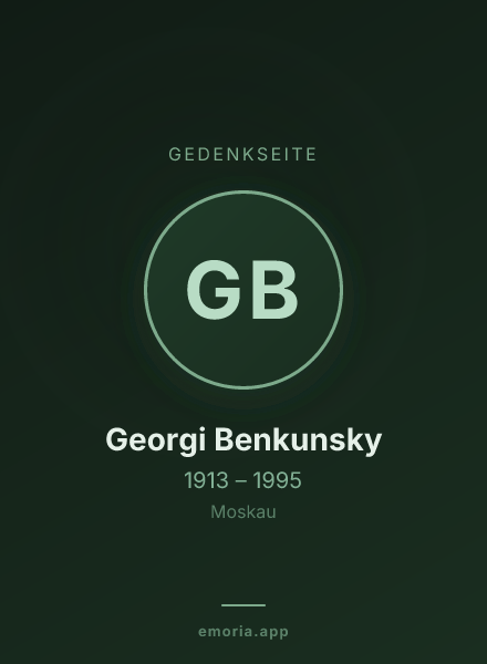 Gedenkportrait von Georgi Benkunsky