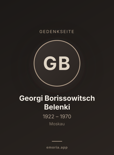Gedenkportrait von Georgi Borissowitsch Belenki