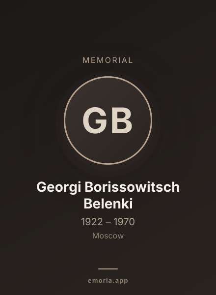 Memorial portrait of Georgi Borissowitsch Belenki