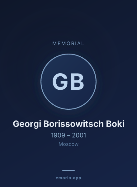Memorial portrait of Georgi Borissowitsch Boki