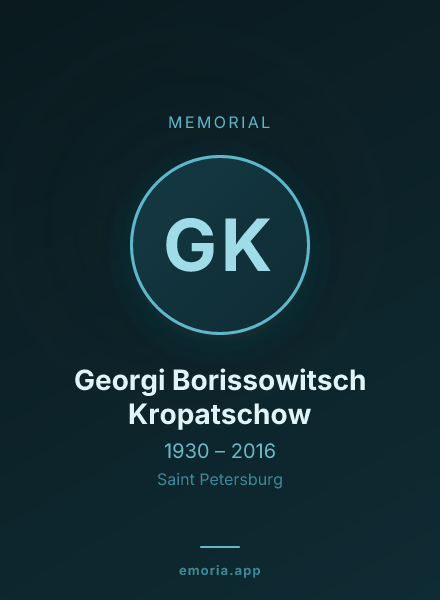 Memorial portrait of Georgi Borissowitsch Kropatschow
