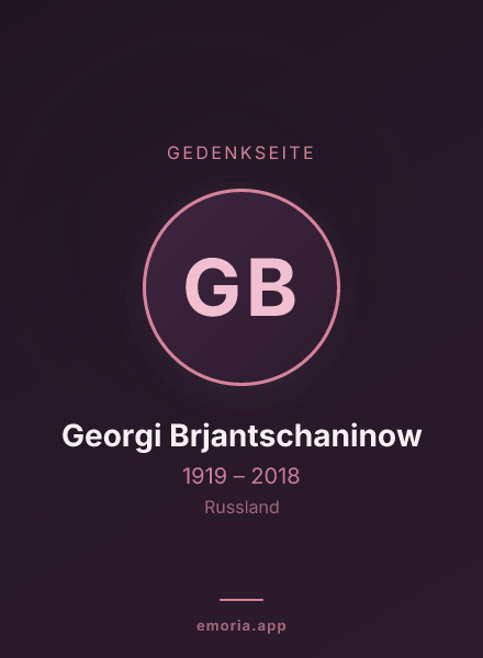 Gedenkportrait von Georgi Brjantschaninow