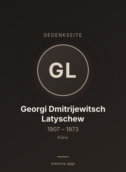 Gedenkportrait von Georgi Dmitrijewitsch Latyschew