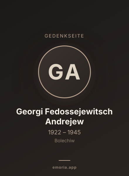Gedenkportrait von Georgi Fedossejewitsch Andrejew