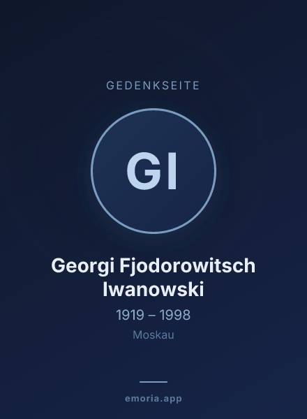 Gedenkportrait von Georgi Fjodorowitsch Iwanowski