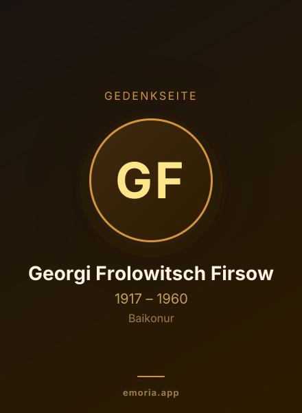 Gedenkportrait von Georgi Frolowitsch Firsow