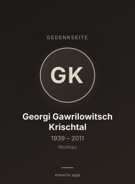 Gedenkportrait von Georgi Gawrilowitsch Krischtal