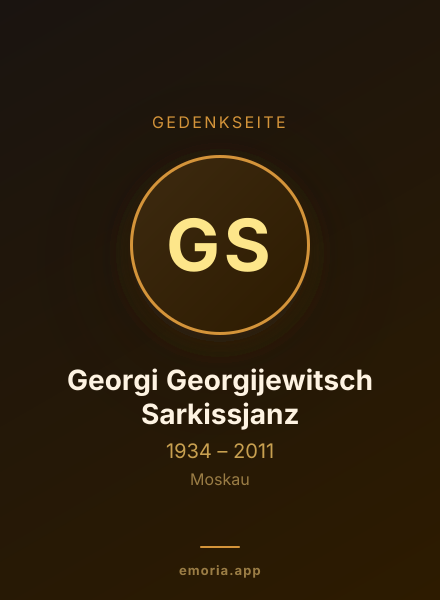 Gedenkportrait von Georgi Georgijewitsch Sarkissjanz