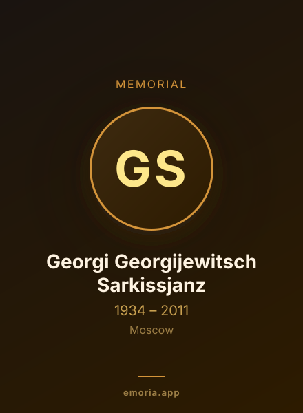 Memorial portrait of Georgi Georgijewitsch Sarkissjanz
