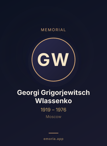 Memorial portrait of Georgi Grigorjewitsch Wlassenko