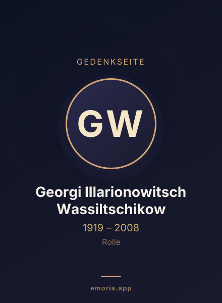 Gedenkportrait von Georgi Illarionowitsch Wassiltschikow