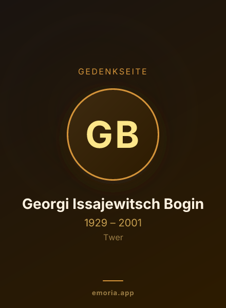 Gedenkportrait von Georgi Issajewitsch Bogin
