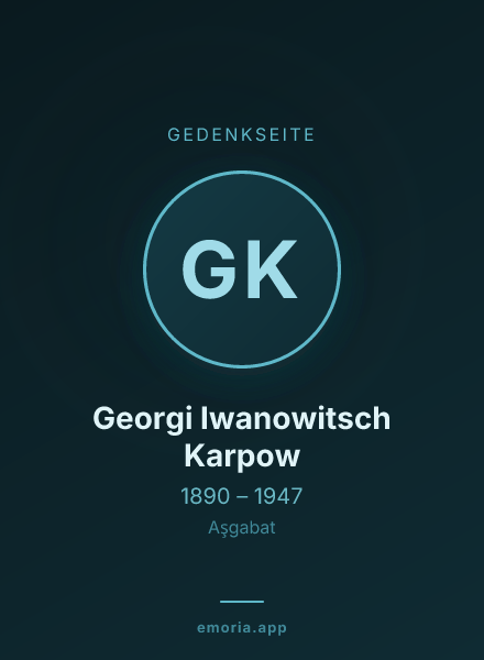 Gedenkportrait von Georgi Iwanowitsch Karpow