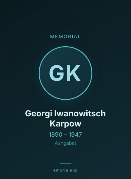 Memorial portrait of Georgi Iwanowitsch Karpow