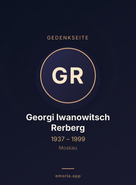 Gedenkportrait von Georgi Iwanowitsch Rerberg