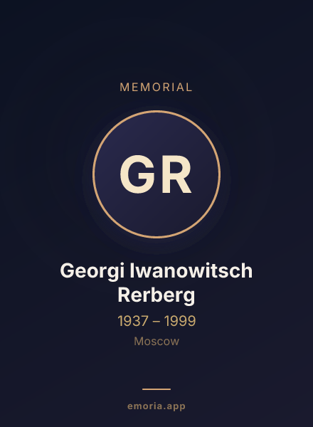 Memorial portrait of Georgi Iwanowitsch Rerberg