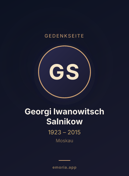 Gedenkportrait von Georgi Iwanowitsch Salnikow